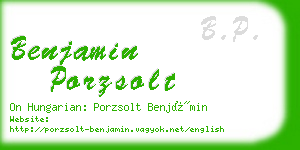 benjamin porzsolt business card